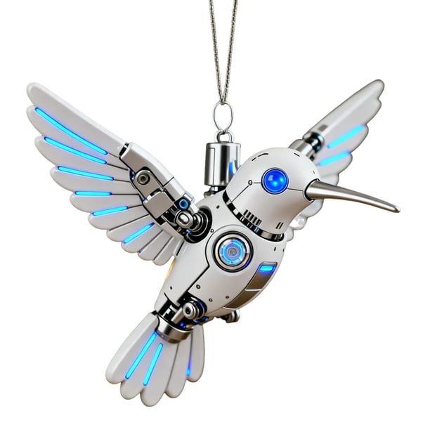 Adorno navideño de colibrí colorido, adorno de acrílico para espejo retrovisor de coche, forma de pájaro, para fiesta navideña