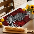 thumbnail image 3 of Placemats Set of 6, Red Floral Place Mats Gradient Abstract Flowers Tablemats Washable Placemat Table Decoration for Kitchen Table Dinner Party Home Decor Indoor Outdoor 13x19 Inch, 3 of 9