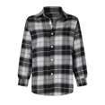 thumbnail image 4 of CUZIBR Womens Casual Jacket Hooded Plaid Long Sleeve Stylish Coat With Pocket Mid-Length Button Down Cardigan Loose Oversized Strench Coat Dailywear, 4 of 5