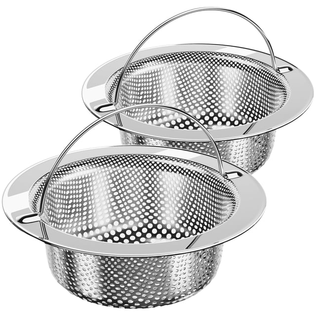Colador para fregadero MR.SIGA de acero inoxidable, paquete de 2
