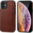thumbnail image 3 of MYKOMI Compatible with iPhone 12 Mini Wallet Case with Card Holder, PU Leather Kickstand Card Slots Case, Double Magnetic Clasp and Durable Shockproof Cover 5.4 Inch(Brown), 3 of 7
