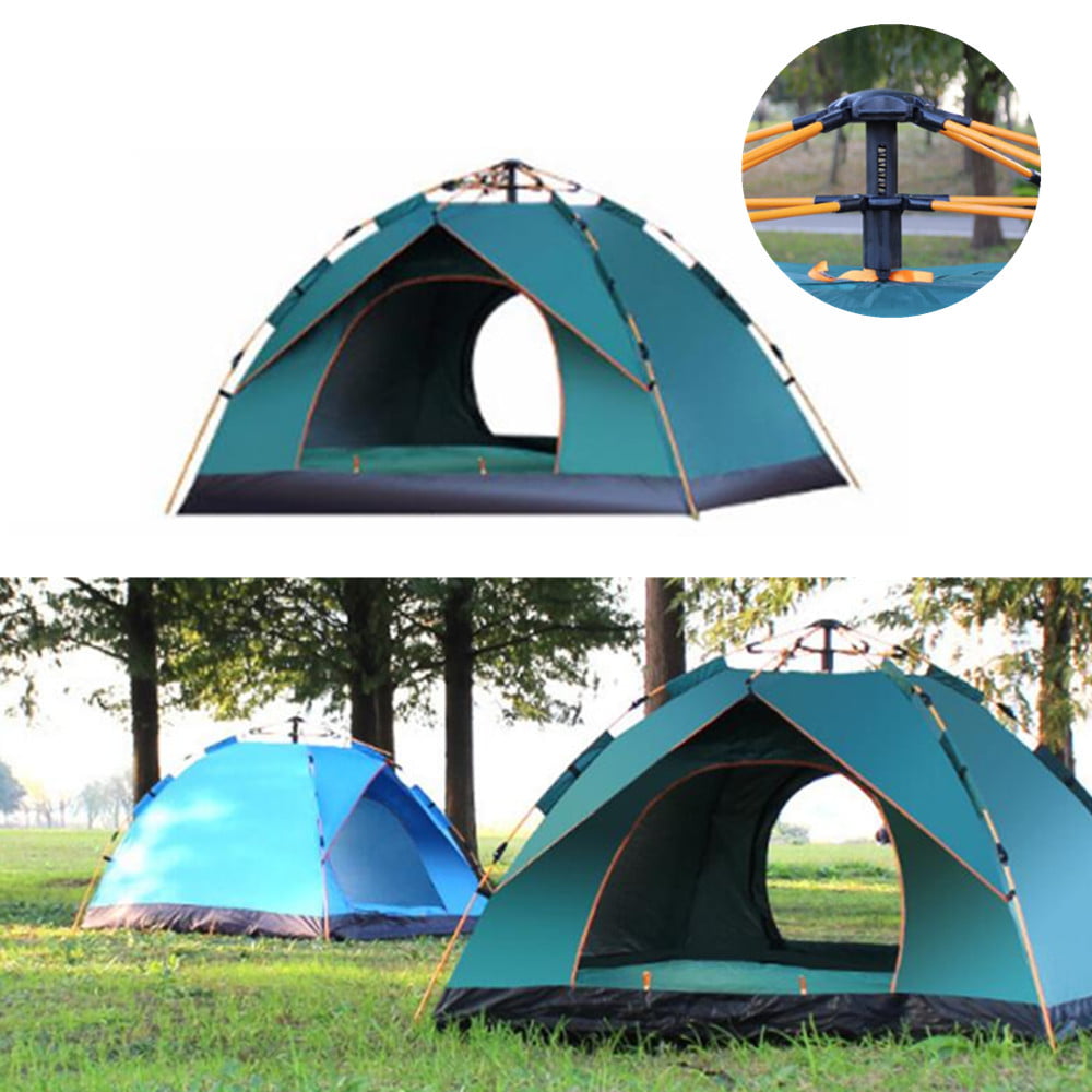 3-4 Person Camping Tent Automatic Tent Two-Door Dome Tents Waterproof ...
