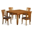 thumbnail image 4 of Dining Room Set-Dining Table And Chairs-Finish:Saddle Brown,Number of Items:5,Shape:Square,Style:Microfiber Seat, 4 of 4