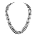thumbnail image 3 of QQTDFG Fashion 9/11/13/16/20/22mm Curb Cuban Link Chain Stainless Steel Mens Necklace-Silver-20mm-11inch Bracelet, 3 of 6