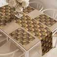 thumbnail image 2 of Ambesonne Ethnic Table Runner & Placemats, Bohemian Oriental Herb, Placemat 4 pcs + Runner 12"x90", Olive Green Purple Pink, 2 of 2