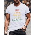 thumbnail image 1 of T-Shirt Basique Imprimé Col Rond Simple "KEEP CALM AND LET JOSH HANDLE IT", Manches Courtes d'Été, Style Décontracté pour la Fête des Pères, Fête des Mères, Nouvel An, Festival de Printemps, 1 of 6