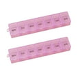 thumbnail image 1 of 2pcs Weekly Pill Holder Rotated 7 Slot Vitamin Medicine Box Case Organizer Container (Pink), 1 of 1
