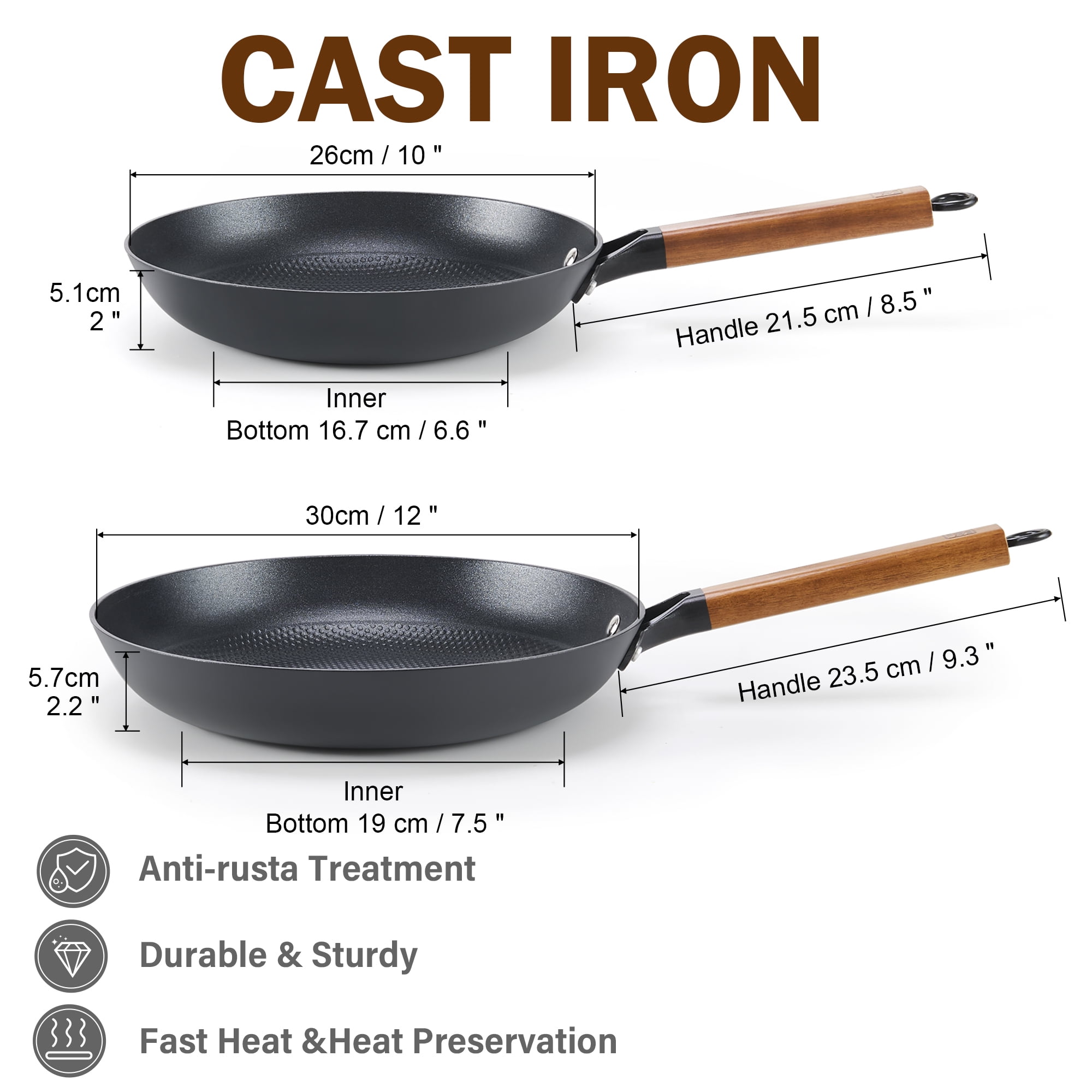 D&M Cast Iron Skillet Frying Pan - Thumbnail 5