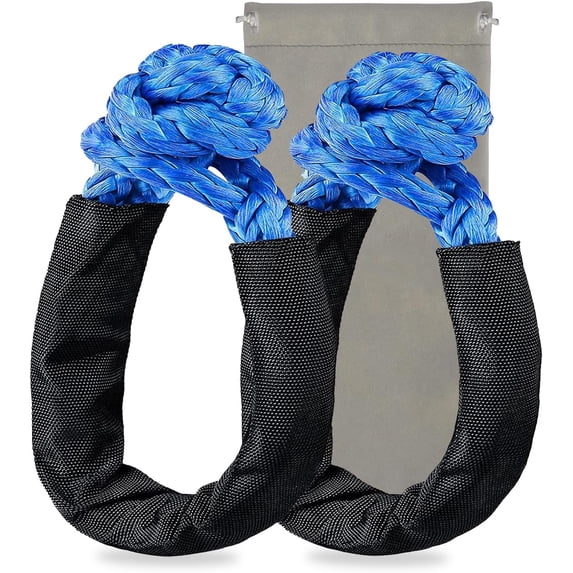 ROADGIVE Synthetic Soft Shackle Rope 1/2 Inch X 22 Inch (38,000lbs Breaking Strength) Soft Shackle Recovery Rope for Sailing SUV ATV 4X4 Truck Jeep Recovery Climbing Towing (Blue, 2-Pack)