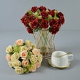 thumbnail image 4 of Artificial rose flower bouquet 10 small roses wedding decoration flowers, 4 of 10