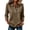 Light Brown #003, variant on Womens Polo Shirts for Work Collared Button Vintage 3/4 Sleeve Tops Fall Lightweight Loose Fit Soild Blouses 3XL
