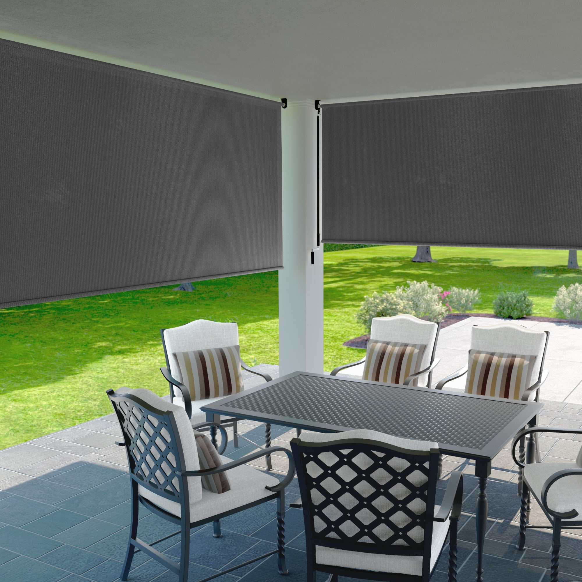 Coolaroo Balcony Privacy Screen Grey Green Black Sand Exterior Outdoor Fabric 