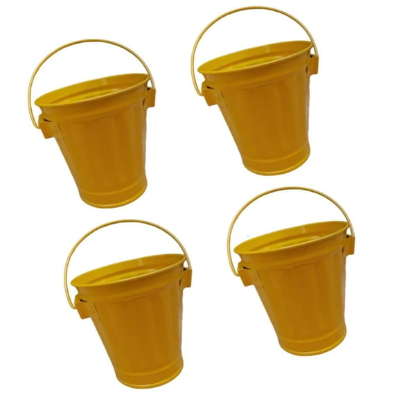 AOOOWER 4 Pack Metal Planter Garden Pails Containers Bucket With Handles For Indoor Outdoor Gardening Succulents School Supplies