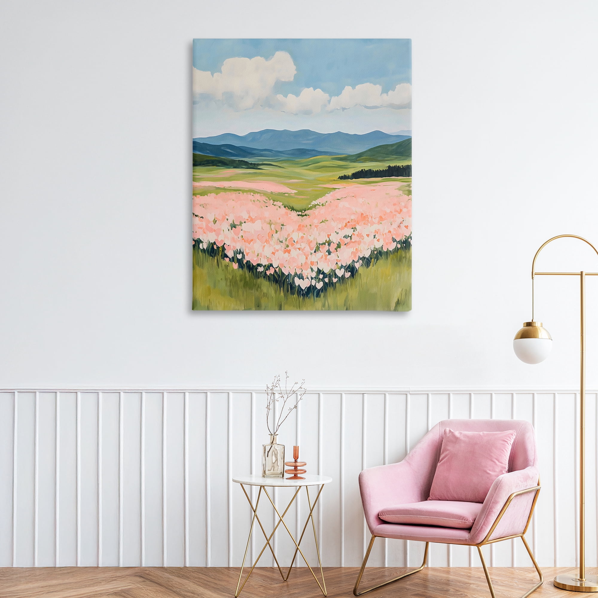 Stupell Industries Heart Shaped Flower Field Canvas Wall Art, design by The Prints Vibe