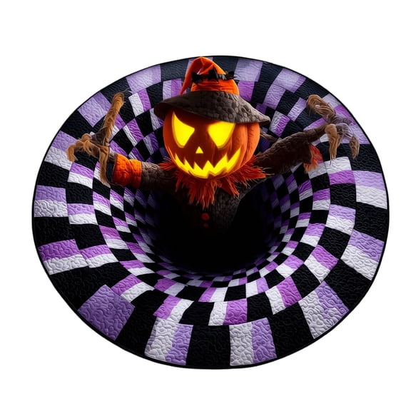 Halloween Decor, Pumpkin Rug, Round Rug, Door Mat, Entry Mat, Outdoor Rug, Home Decor, Washable Rugs, Non Slip Runner Rug, for Porch Hallway Entryway Indoor Outdoor Seasonal Household Decoration