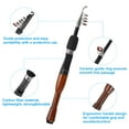 thumbnail image 3 of Uxcell Telescopic Fishing Rod 1.3 m, Fiberglass Portable Mini Collapsible Fishing Pole for Trip, Black & Wood Color, 3 of 5