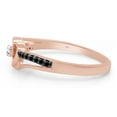 thumbnail image 3 of 1/10 CT Round Cut Natural Black & White Diamond Heart Promise Ring In 14K Rose Gold Over 925 Sterling Silver (Color: I-J,Black, Clarity: I2-I3, 0.10 Cttw) -9, 3 of 7
