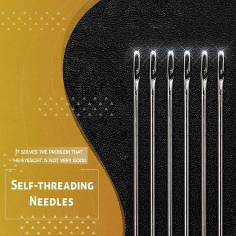 Juwacoo Self-Threading Needles, Metal, Silver, 42mm, 38mm, 36mm