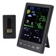 thumbnail image 4 of Fyearfly Weather Stations Wireless Indoor Outdoor, Weather Stations Wireless Indoor Outdoor Color Display Black 3 Channels Regulable Backlight Clock Thermometer for Home, 4 of 7