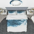 thumbnail image 2 of Designart 'Blue and White Hand Painted Marble Acrylic' Mid-Century Modern Duvet Cover Set, 2 of 4