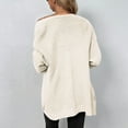 thumbnail image 6 of IROINNID Women's Mid-Length Cardigan Solid Color Jacket Long Sleeve Casual Pockets Casual Cardigan, Beige, 6 of 6