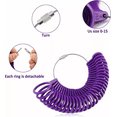 thumbnail image 3 of Juego De Medidor De Anillos Y Anillero De Plástico, 3 Piezas violeta, 3 of 5