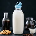 thumbnail image 2 of 6PC 2 Inch Silicone Milk Bottle Dispenser Caps, Pour Spout Lids Replacement Lids Leak Proof for Glass Bottles, Reusable Easy Clean Bottle Caps, Jug Not Included,Color Random, 2 of 9