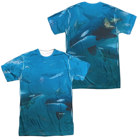 Wild Wings Whales Unisex Adult Sublimated Costume T Shirt (Front/Back), Large Multicolor