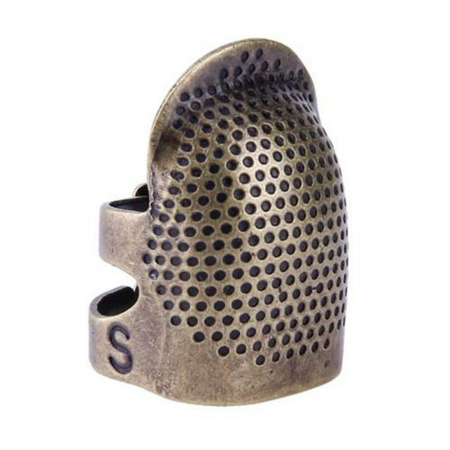 Toystoory Nuevo 2020 nuevo anillo de dedal Vintage costura acolchado cubierta de cobre Protector de punta de dedo accesorios de herramienta de prensa de Artesanía S Toystoory JJ18313-01