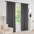 thumbnail image 4 of Deconovo 52"x84" Solid Blackout Curtains for Bedroom, Dark Gray, Set of 2, Back Tab Thermal Curtains, 4 of 9