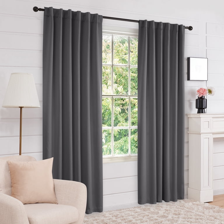 Deconovo Blackout Curtains 52x84 Dark Gray 2-Panel Set photo 3