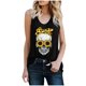 thumbnail image 1 of Camiseta sin mangas con estampado de calavera floral y cuello redondo informal a la moda para mujer Pompotops lopia987722, 1 of 6