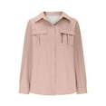 thumbnail image 3 of WCJM Women's T Shirts Women Shirts Women's Long Sleeve V Neck Solid Color Cardigan Shirt Casual Fit Shrinkable Sleeve T Shirt Tops, 3 of 6