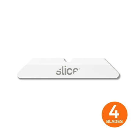 UPC: 0895142104040 | Slice 10404 Replacement Ceramic Safety Box Cutter Blades – Finger-Friendly and Dual Sided – (Rounded Tip) – Pack of 4