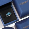 thumbnail image 5 of Gem Stone King 925 Sterling Silver London Blue Topaz Engagement 3 Stone Oval Ring for Women (2.80 Cttw, Gemstone Birthstone, Available in Size 5, 6, 7, 8, 9), 5 of 6