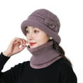 thumbnail image 2 of LinYooLi Of Solid Color Soft Edge Warm And Plush Knitted Wool For Middle-Aged And Elderly Women, Outdoor Travel Fashion, Mom Basin Hats, 2 of 6