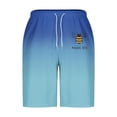 thumbnail image 4 of Sentmoon Mens Athletic Shorts Lightweight Summer Loose Elastic Waist Golf Shorts Drawstring Bee Print Gradient Color Pajama Shorts with Pockets 2025 Activewear for Sports Running Blue XL, 4 of 5