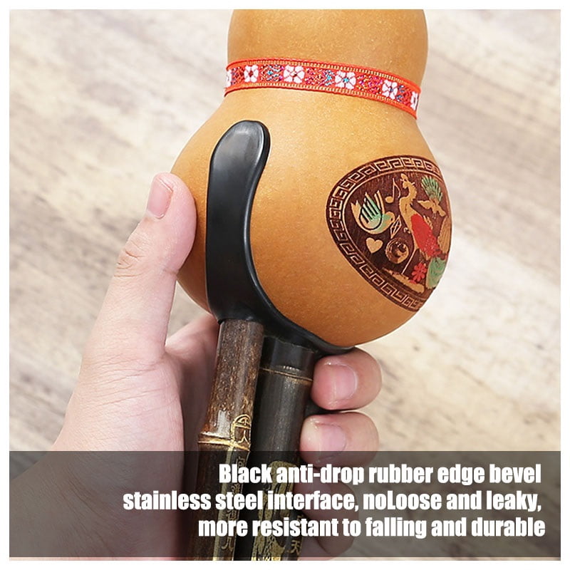 Gourd Flute Made of Bamboo, Chinese Hulusi Gourd Flute, National Wind Instrument in B-flat key Traditional Hulusi Flute Professional Flute Instrument for Music Lovers Beginners