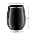 thumbnail image 6 of Smarty 12 oz. Black with Silver Elegant Stemless Plastic Wine Glasses 64ct, 6 of 6