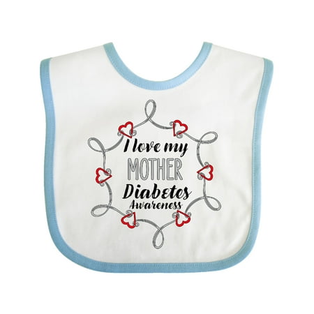 

Inktastic I Love My Mother Diabetes Awareness Gift Baby Boy or Baby Girl Bib