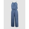 thumbnail image 5 of ZOELNIC Women's Sleeveless Jumpsuit - Spaghetti Strap Casual Romper with Drawstring, Summer Vacation & Resort Outfit, S, 5 of 9