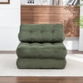 thumbnail image 3 of Pawverly Convertible Folding Sofa Bed Chair, Foldable Sleeper Lounge with Pillow & Back Support, Portable Floor Chair Bed for Living Room, Bedroom, Apartment, Green, 3 of 10