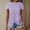 Purple, variant on YHAJDS Womens Summer Tops T Shirts for Women Short Sleeve Solid Color Round Neck Asymmetric Hem Lace Detail Tee