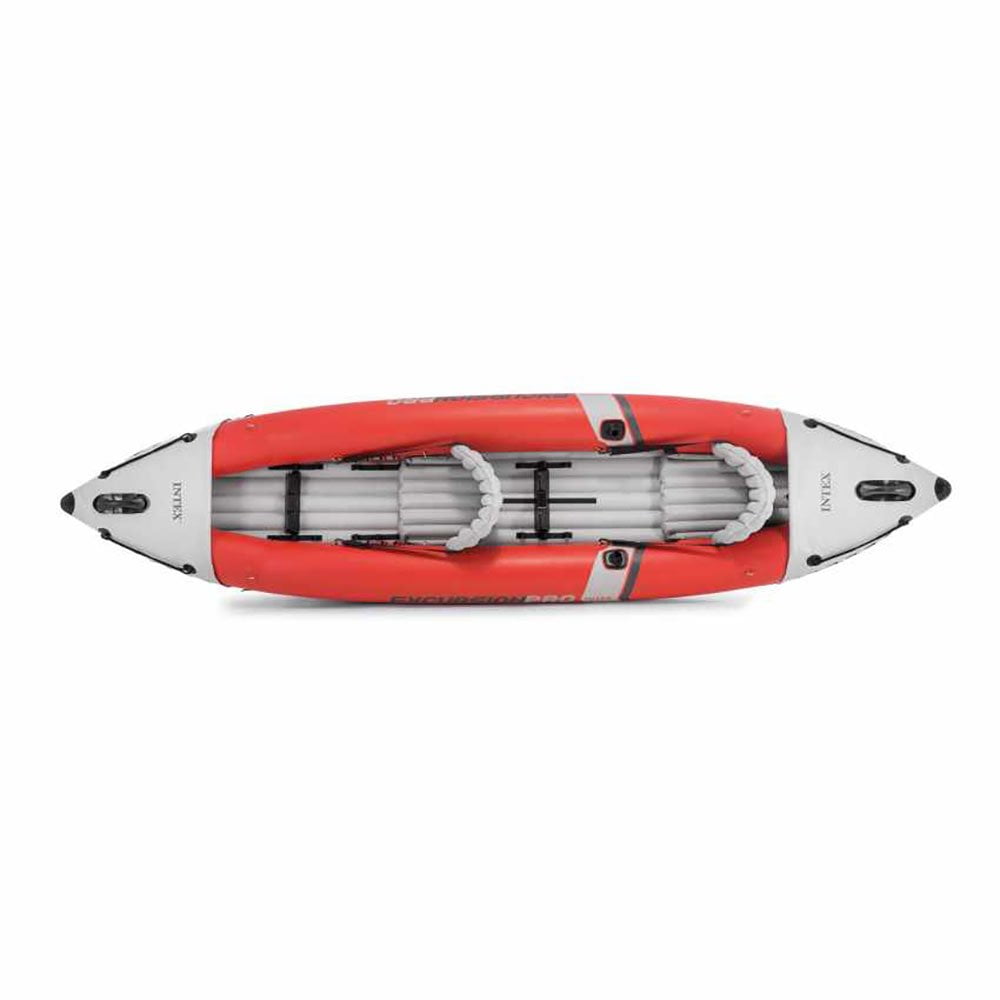 Excursion Pro Inflatable 2 Person Vinyl Kayak with Oars & Pump, Red (3 Pack)