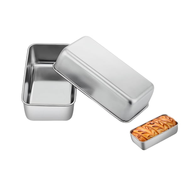 2-Pack Stainless Steel 9x5 Inch Loaf Pans - Oven Safe Bread & Meatloaf Baking Pans, Dishwasher Safe
