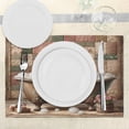 thumbnail image 3 of Ambesonne Rustic Place Mats Set of 4, Farmhouse Grizzly Bear Bath, Standard Size, Chocolate Rose Green, 3 of 5