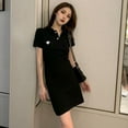 thumbnail image 3 of Femmes d'Été Chemise Robe Dame Mi-Longue Chemise à Manches Courtes Robes Slim, 3 of 3