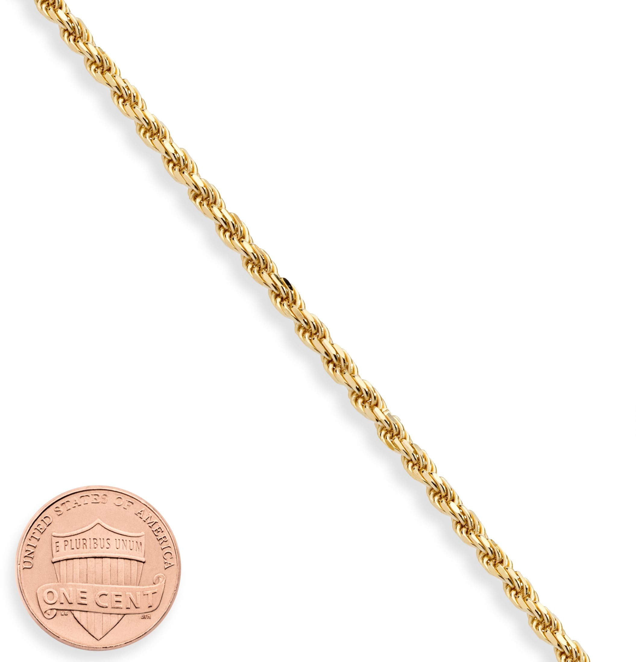 Miabella 18K Gold Over Sterling Silver Italian 2mm, 3mm Diamond-Cut Braided Rope Chain Bracelet for Men Women, Solid 925 Made in Italy (3mm - Length 7.5 Inches (Small))