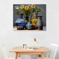 thumbnail image 2 of COMIO Bathroom Decor, Wall Art Blue Beach Picture Ocean Theme Flower Canvas Print, Modern Coastal Seascape prints Framed, Seaside Artwork Floral Daisy, Art prints, Wall, 2 of 4