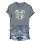 thumbnail image 2 of Haivin Easter Shirts for Women Happy Easter Bunny Printed Short Sleeve Tee Funny Blowing Bubbles Rabbit Casual Top, 2 of 6